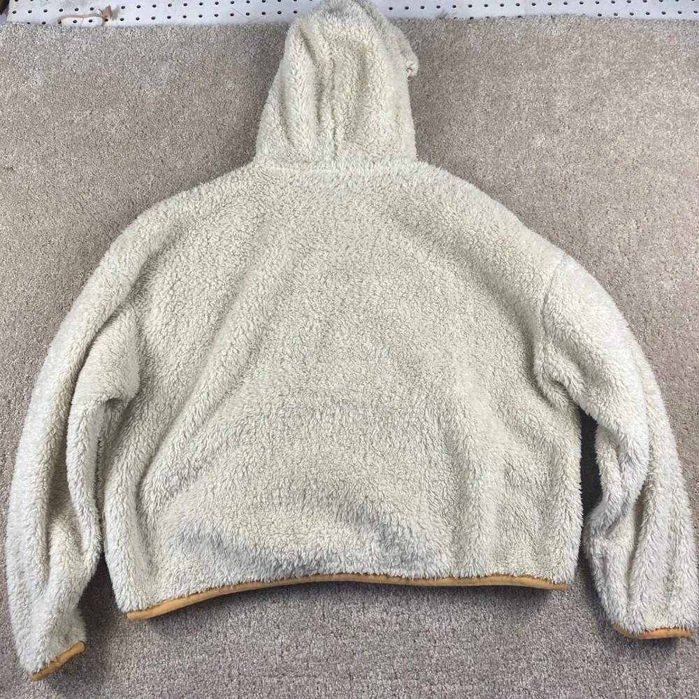 Nike Essentials Sherpa Fleece Hoodie Cream Tan CU6425-238 Womens Large